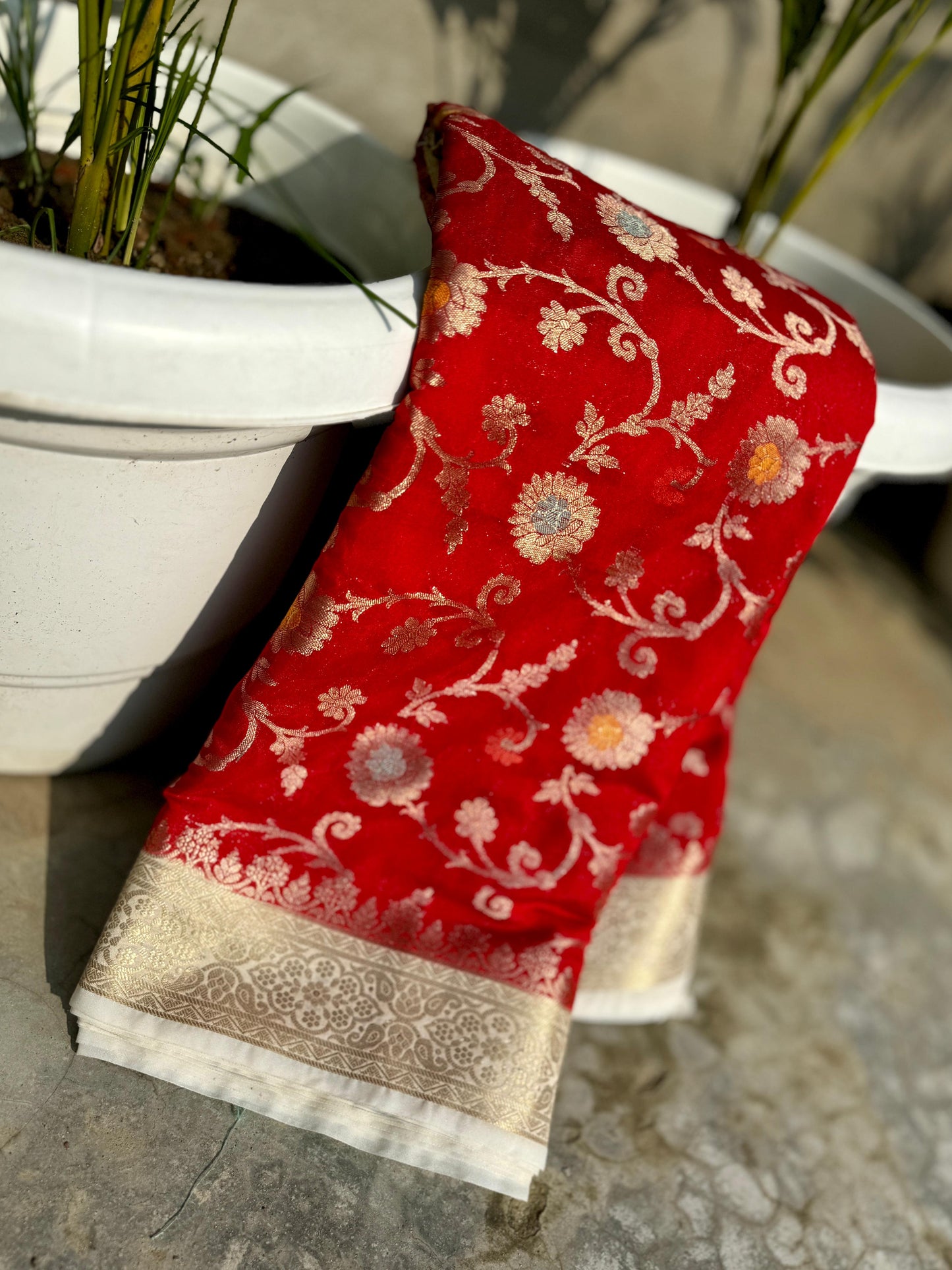 Banarasi Blend Khaddi Georgette Meena Saree