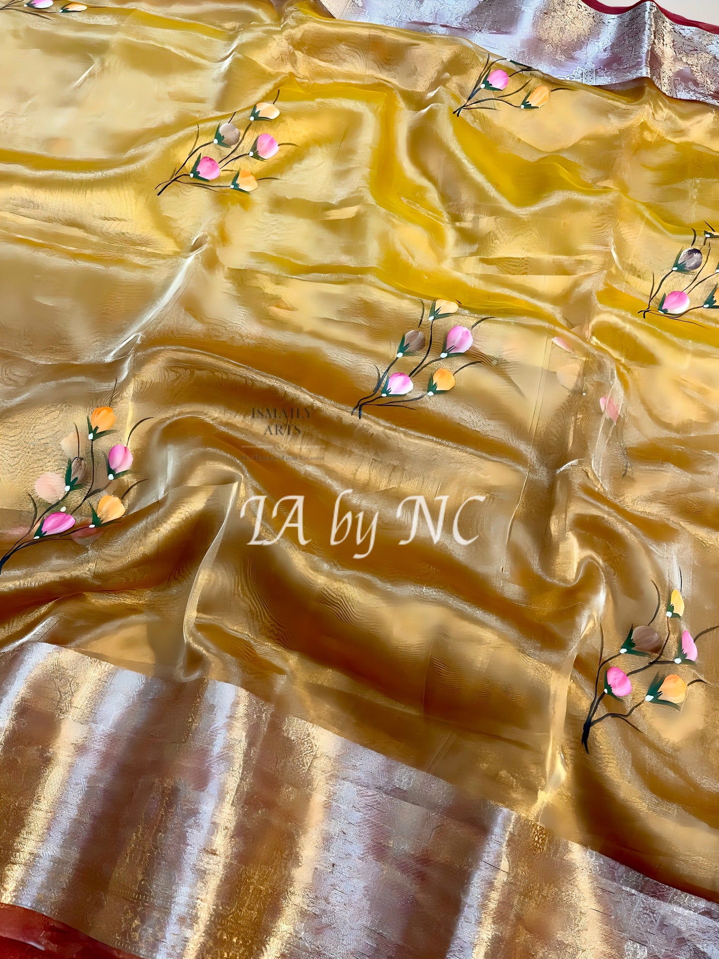 Goldenrod Banarasi Pure Tissue Silk Saree