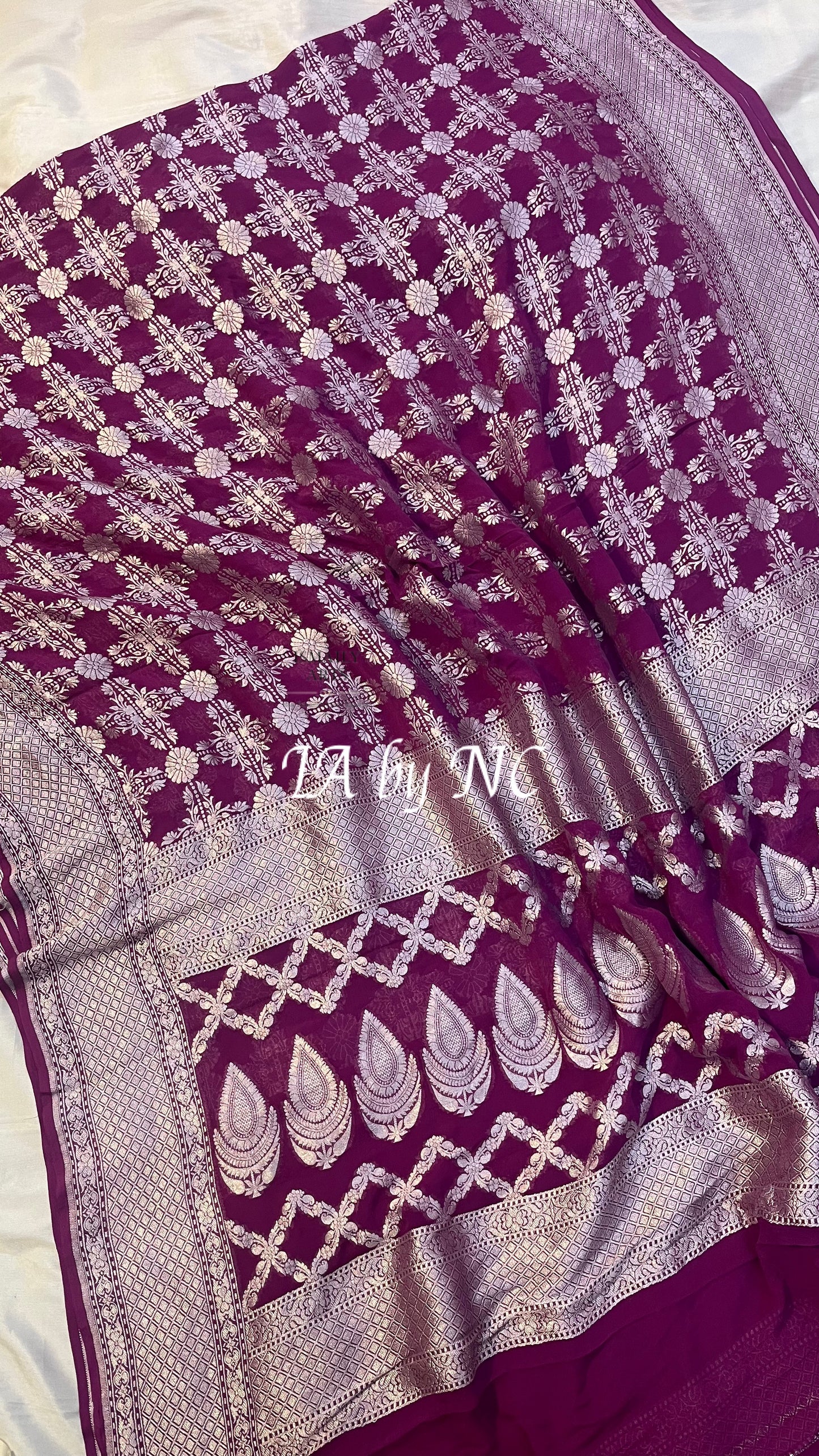 Byzantine Banarasi Pure Khaddi Georgette Saree