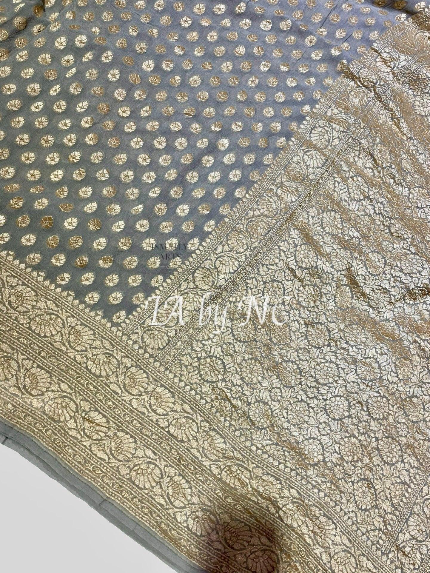 Stone Banarasi Pure Khaddi Georgette Saree