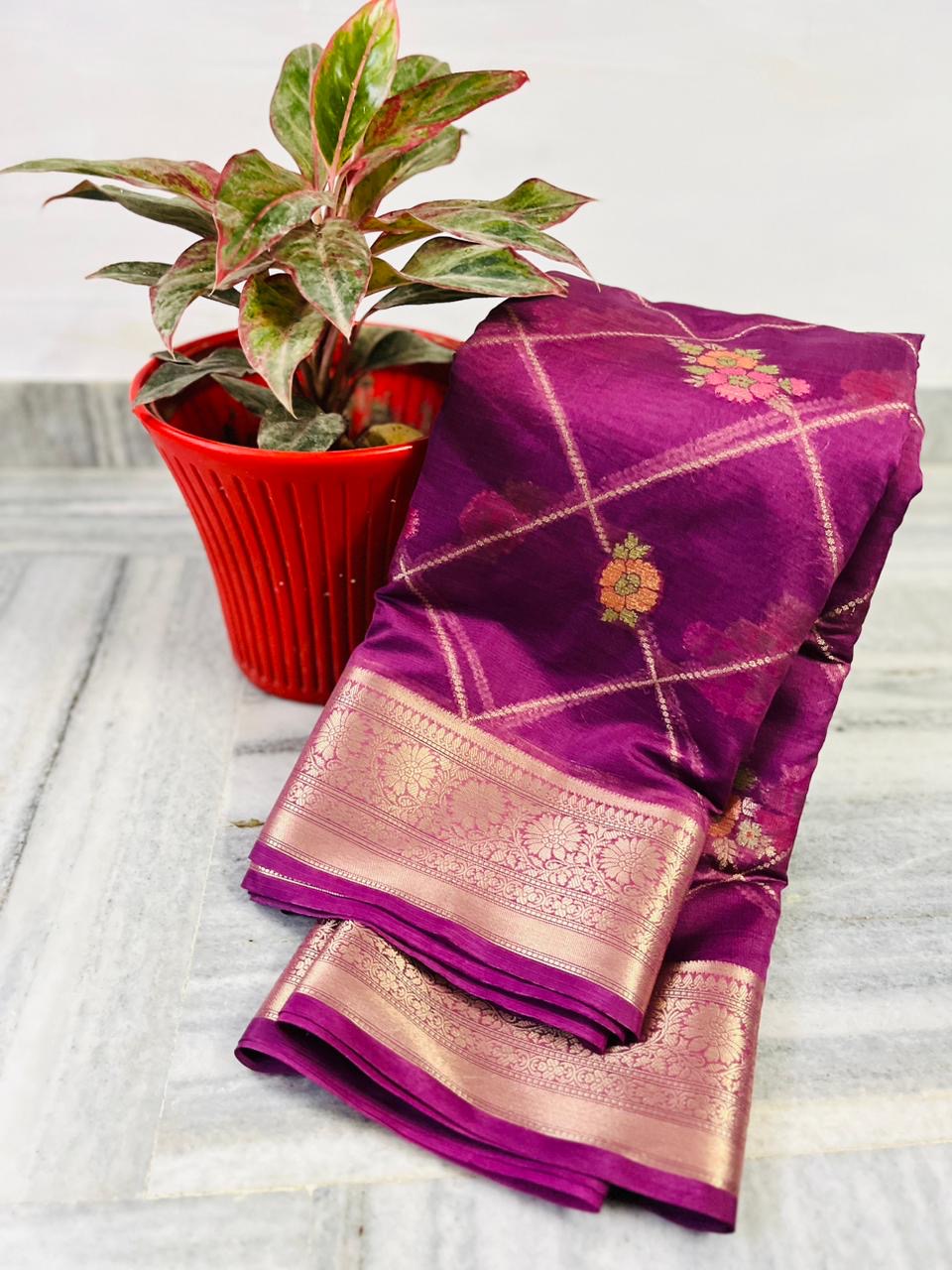 Banarasi Blend Khaddi Georgette Tilfi Saree