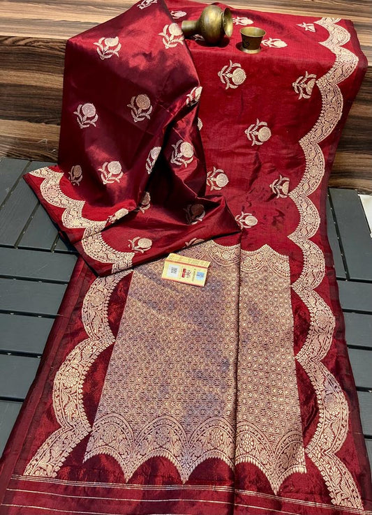 Sangria Banarasi Pure Katan Silk Kadwa Saree