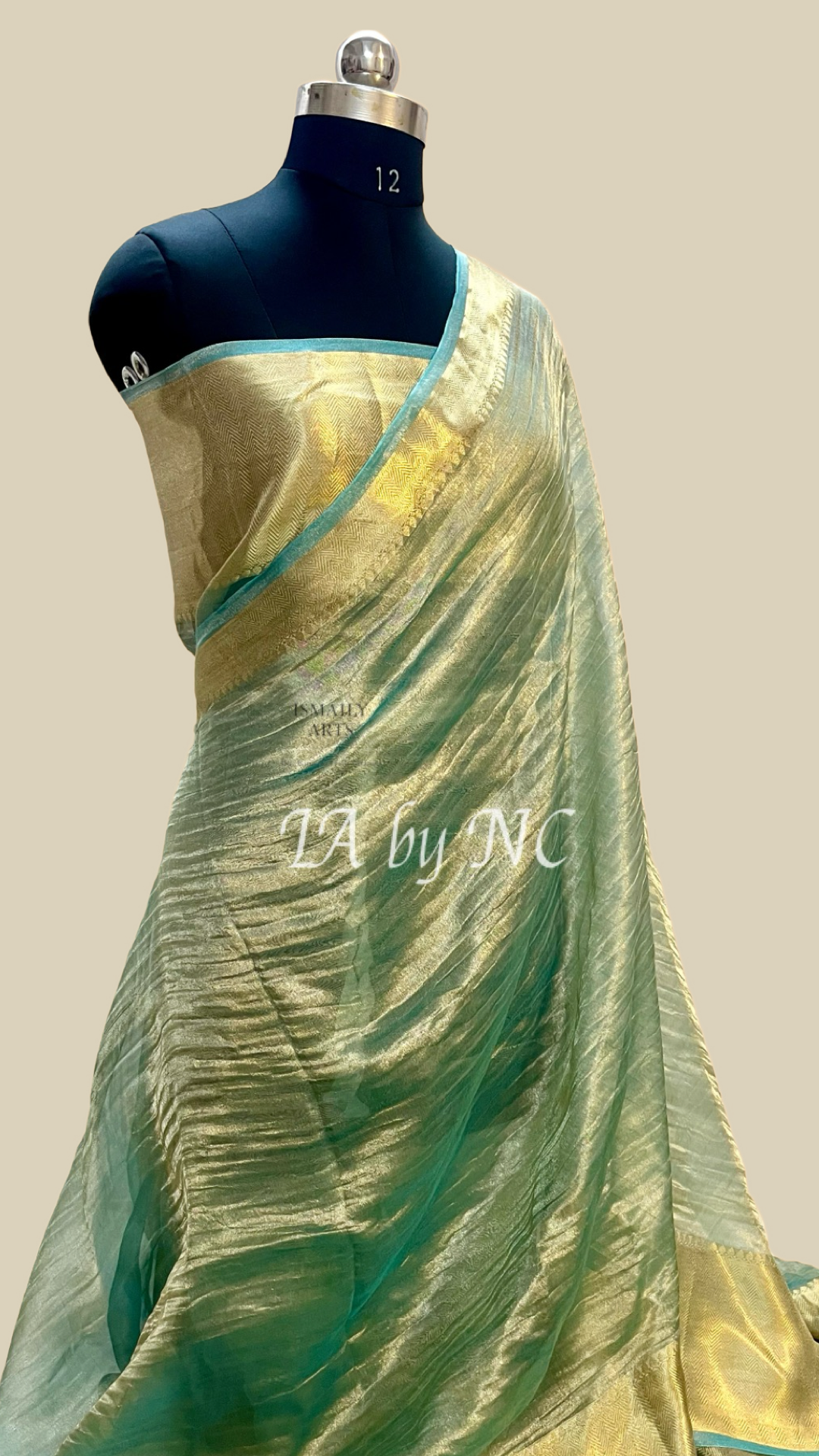 Turquoise Banarasi Pure Tissue Silk Saree