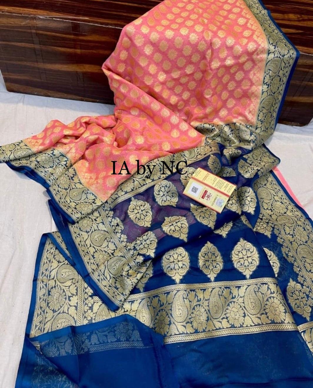 Punch Banarasi Pure Khaddi Georgette Saree