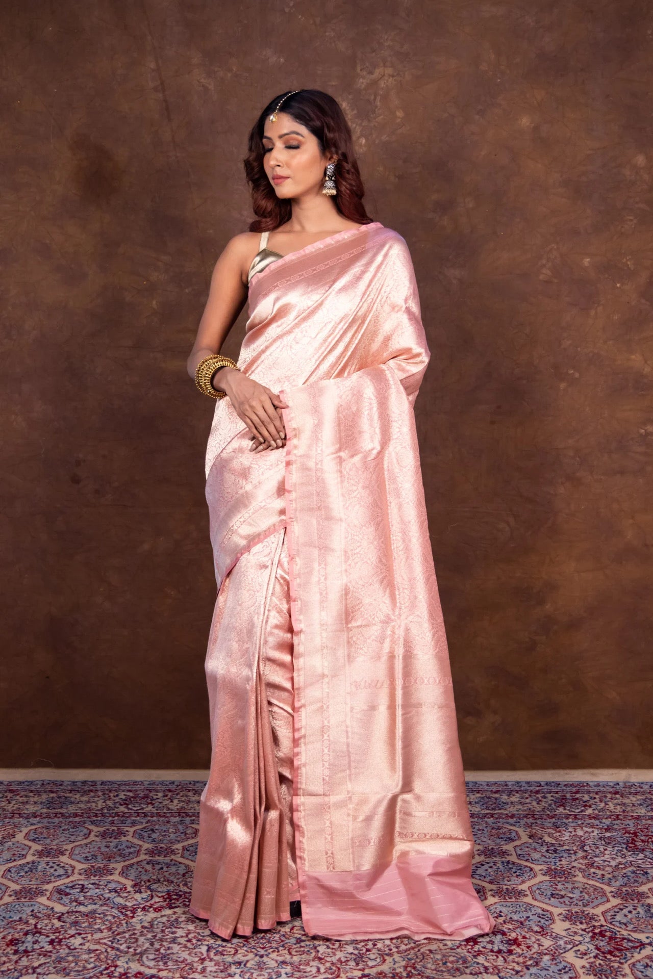 Flamingo Banarasi Pure Katan Silk Brocade Saree