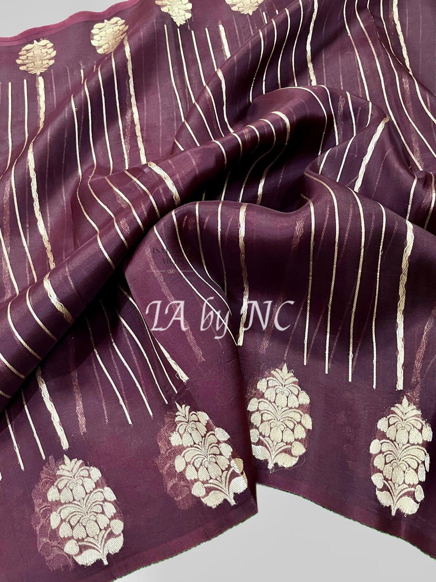 Hickory Banarasi Pure Kora Organza Kadwa Saree