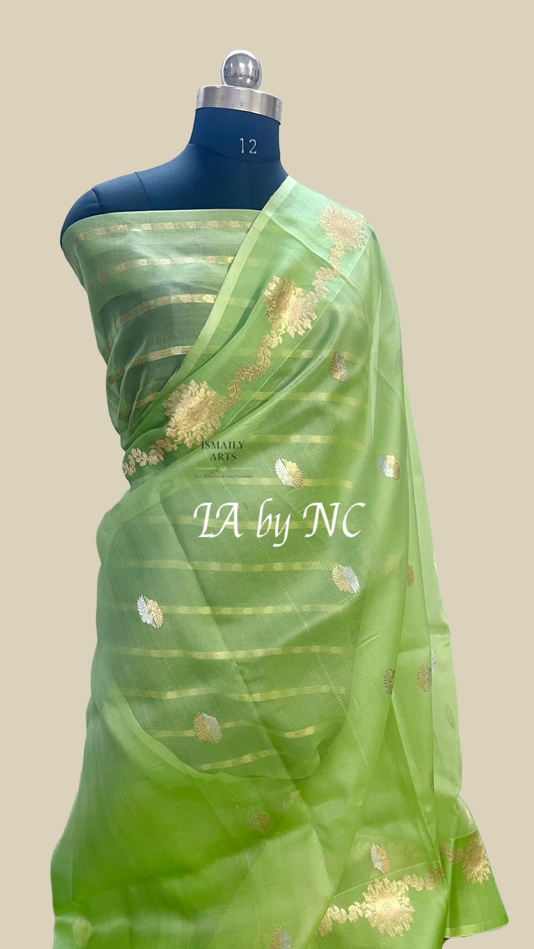 Emerald Banarasi Pure Kora Silk Kadwa Saree