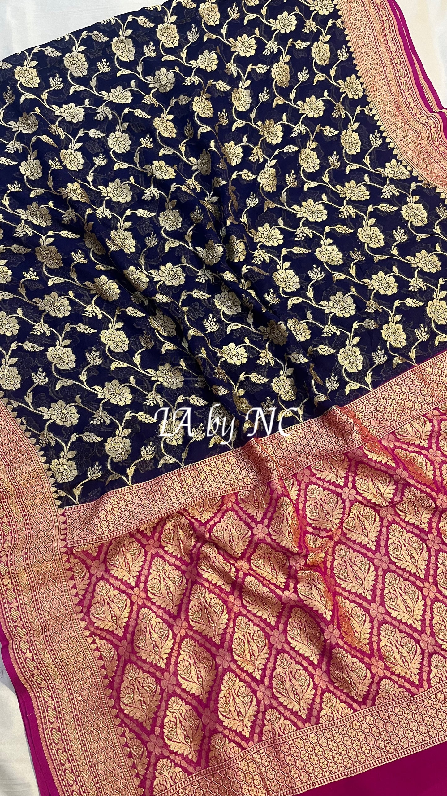 Space Banarasi Pure Khaddi Georgette Saree