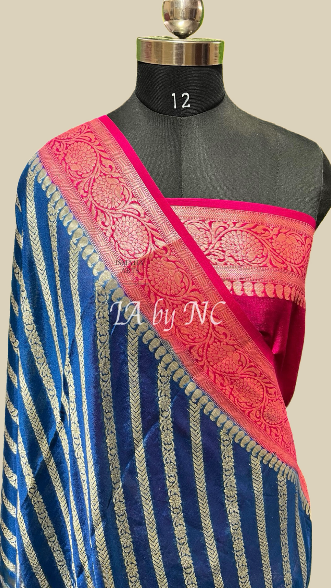 Yale Blue Banarasi Pure Chiffon Georgette Saree