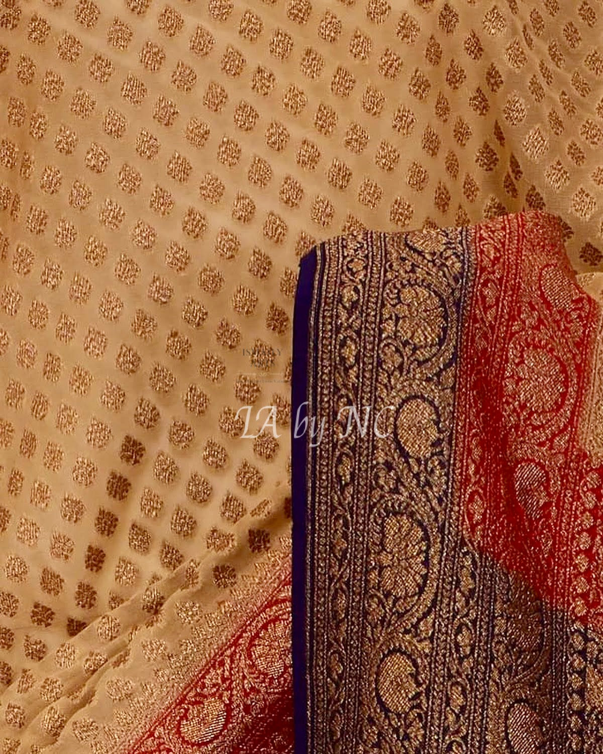 Beige Banarasi Pure Khaddi Georgette Saree