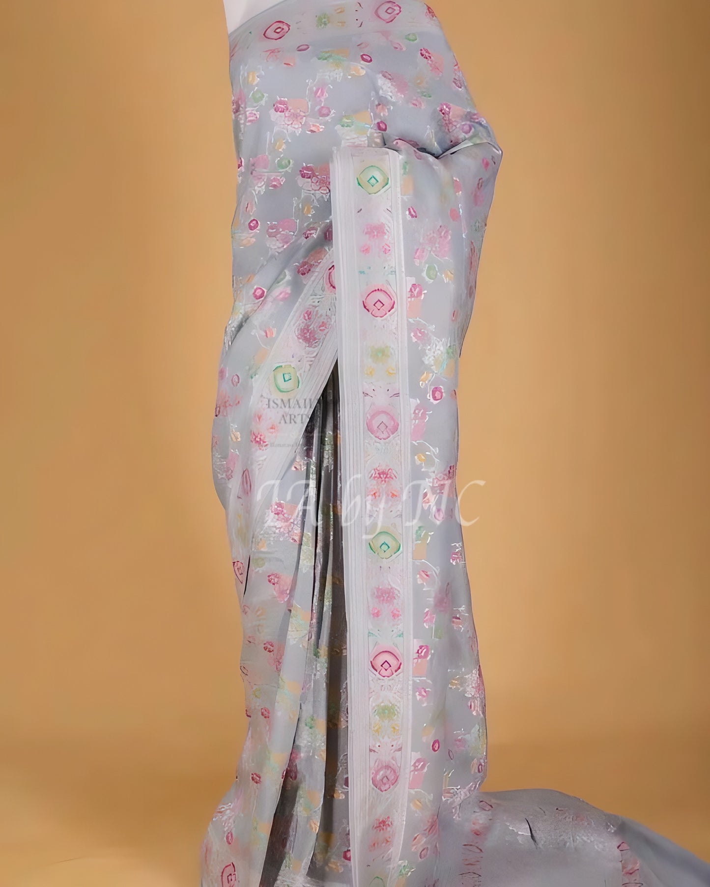 Stone Banarasi Pure Khaddi Tussar Georgette Meenakari Saree