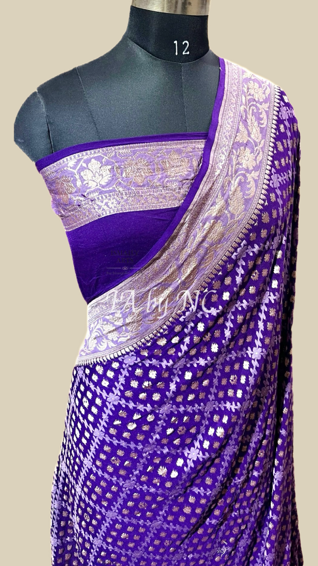 Grape Banarasi Pure Khaddi Georgette Saree