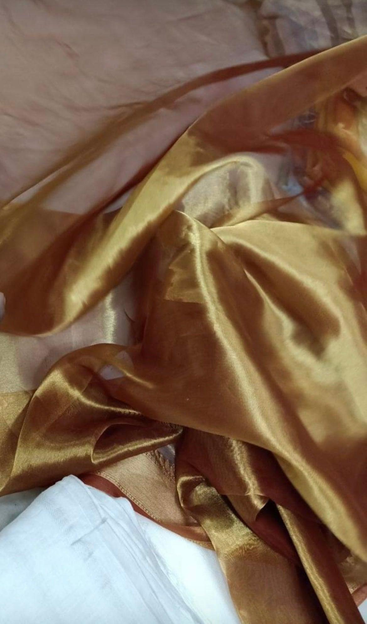 Walnut Banarasi Pure Tissue Silk Saree