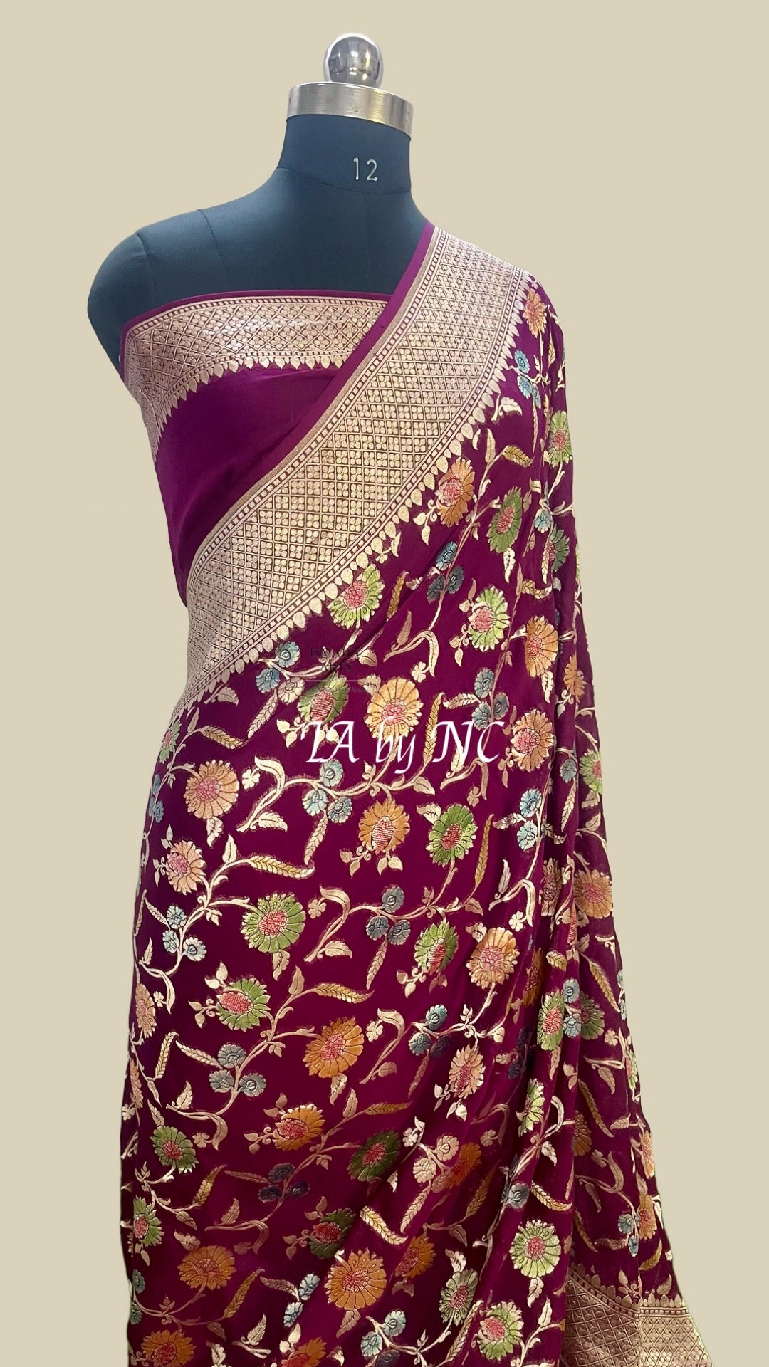 Byzantine Banarasi Pure Khaddi Georgette Saree