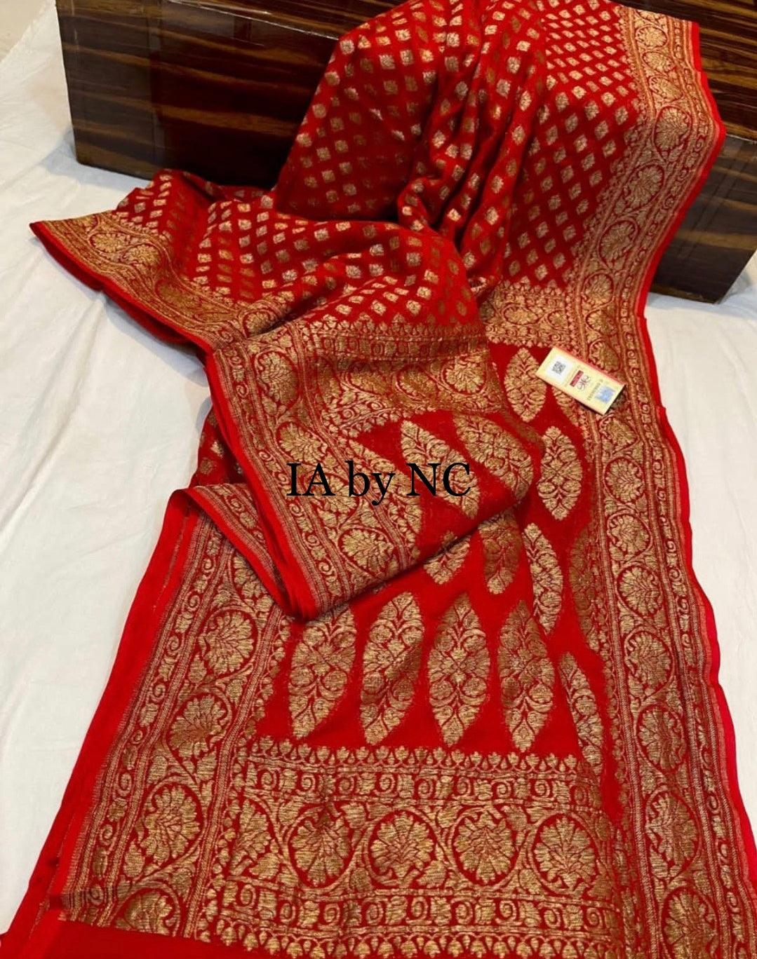 Imperial Banarasi Pure Khaddi Georgette Saree