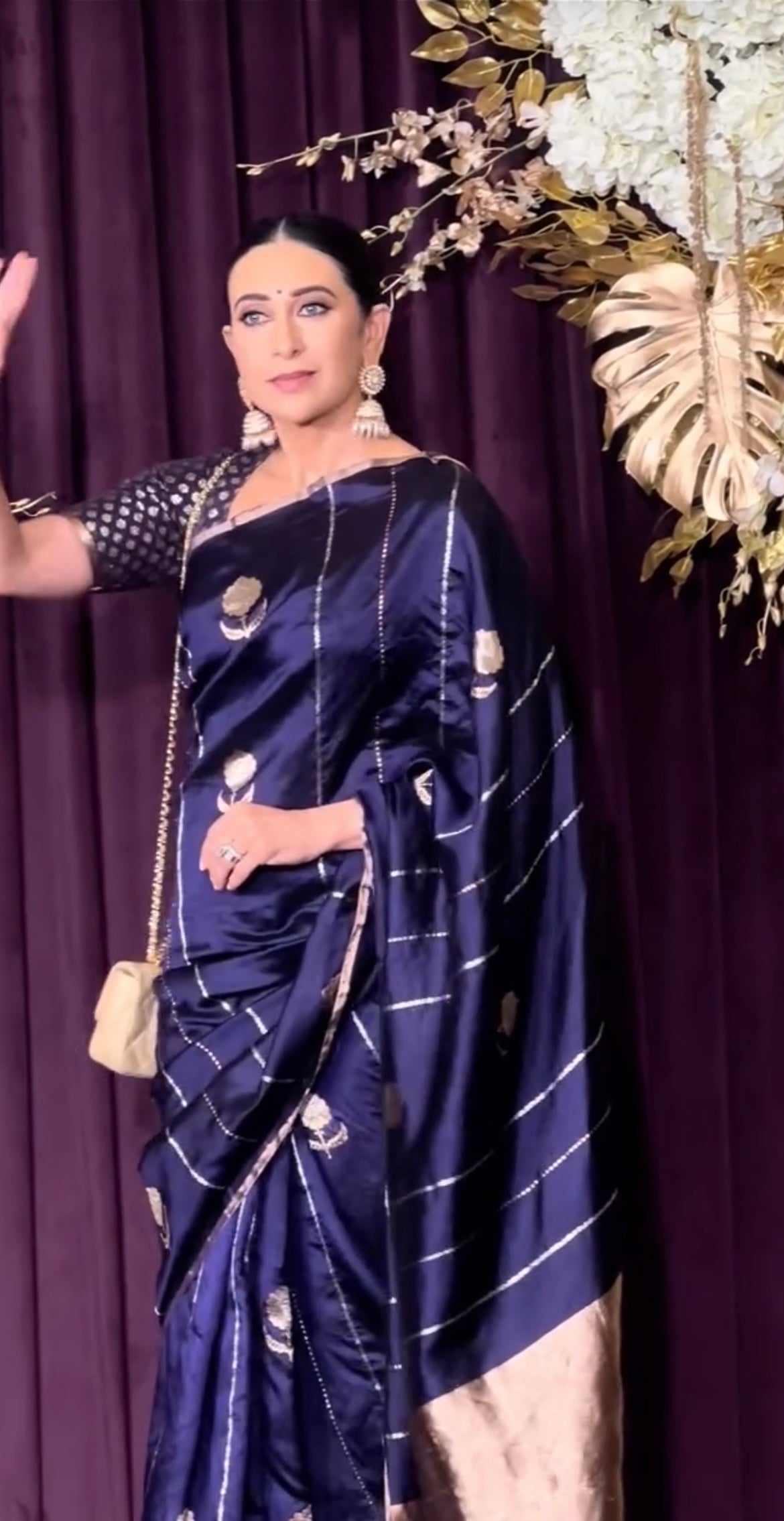 Karishma Kapoor inspired Space Banarasi Pure Katan Silk Raw Mango Kadwa Saree