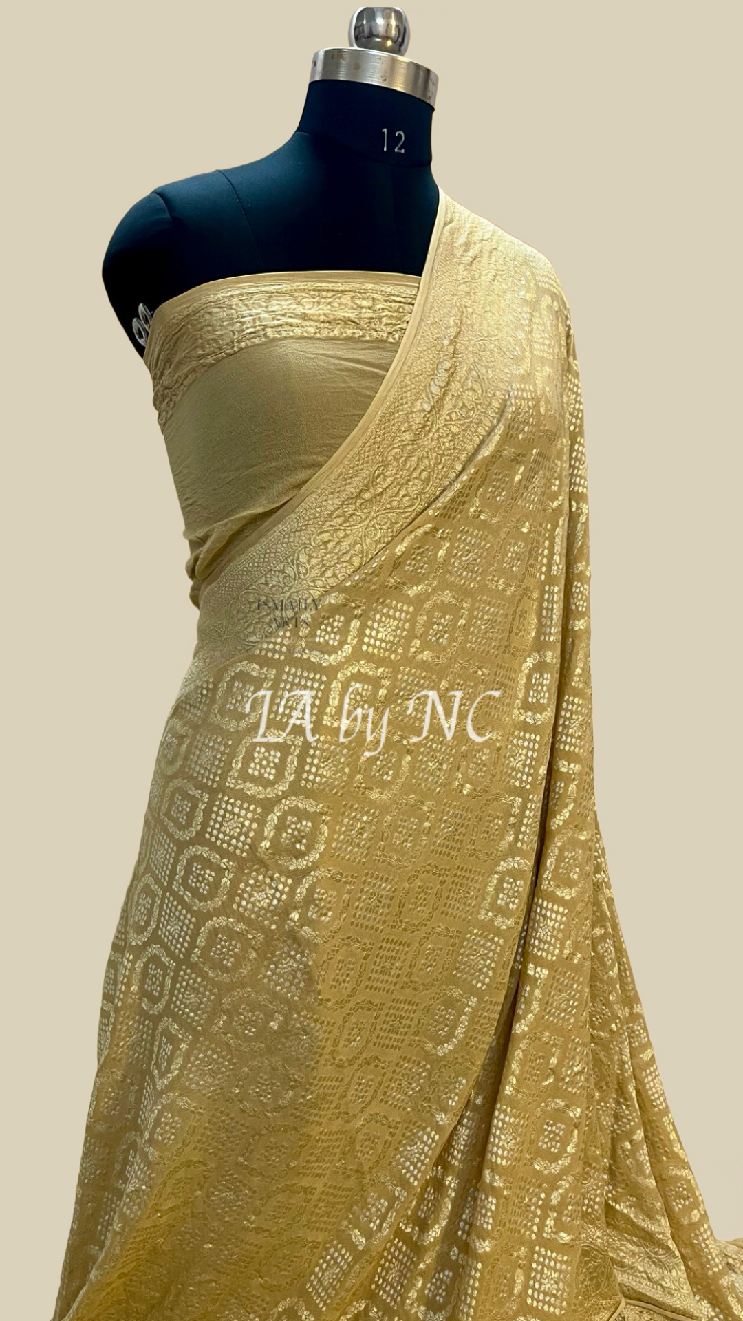 Beige Banarasi Pure Khaddi Georgette Saree