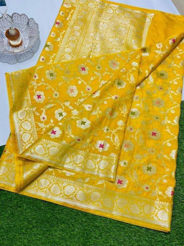 Banarasi Blend Khaddi Georgette Meena Saree