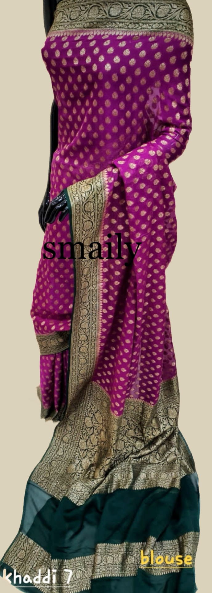 Fandango Banarasi Pure Khaddi Georgette Saree