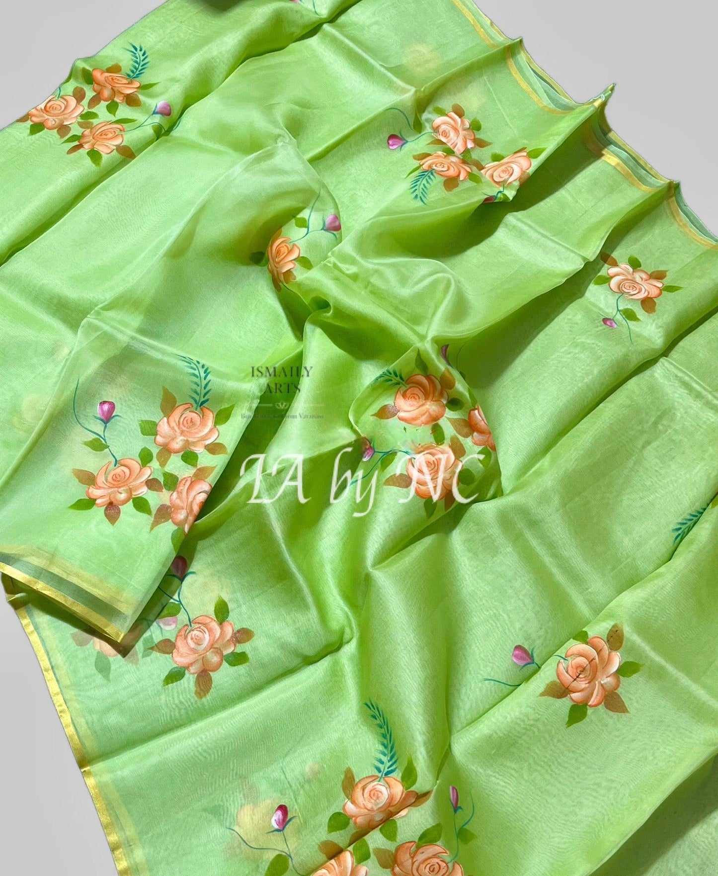 Tea Banarasi Pure Kora Organza Saree