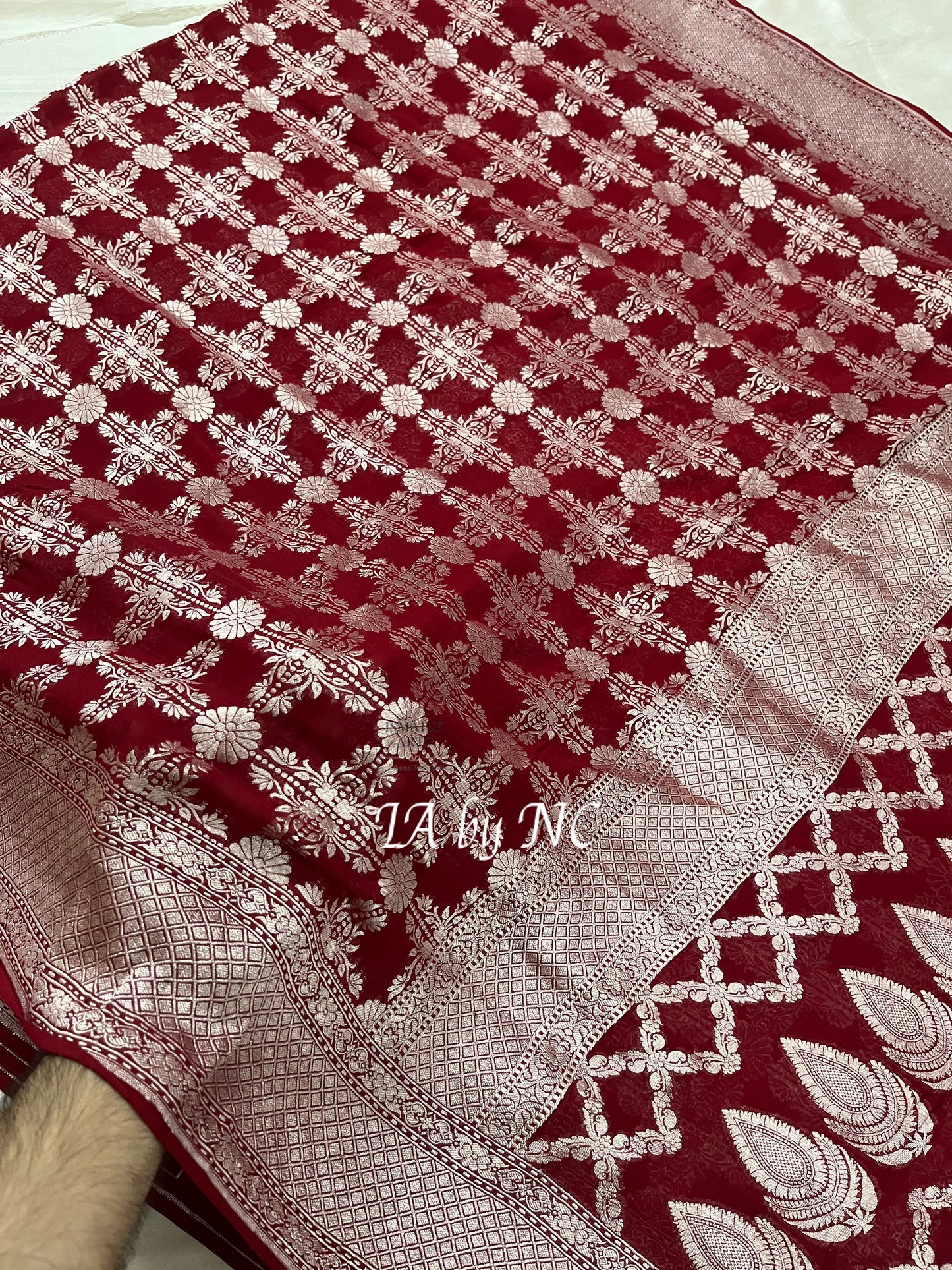 Barn Banarasi Pure Khaddi Georgette Saree