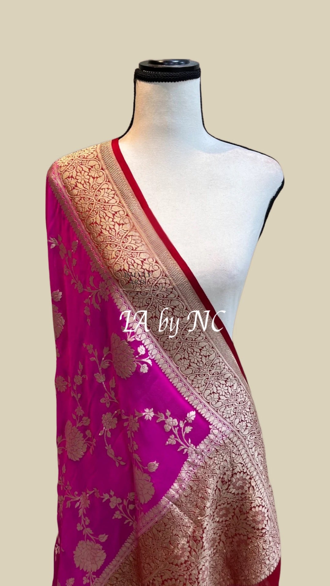 Rani Banarasi Pure Khaddi Georgette Meenakari Dupatta
