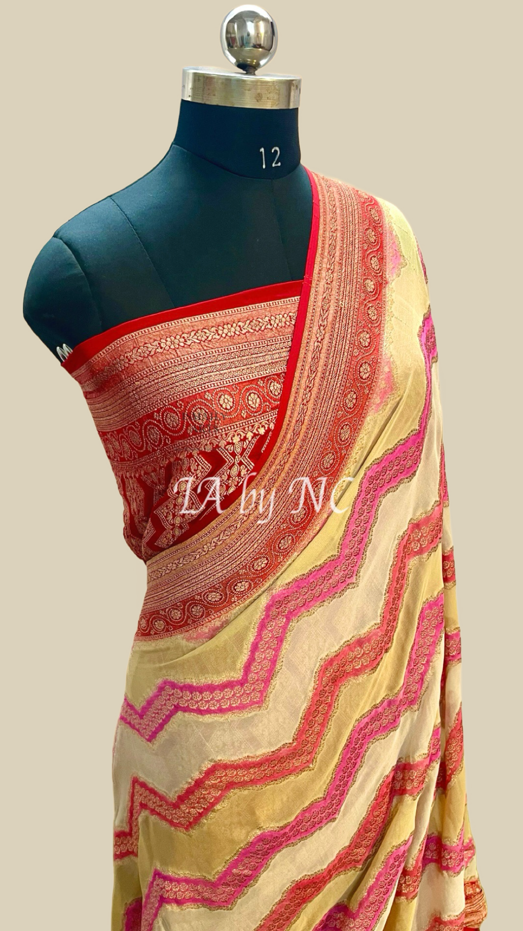 Crimson Banarasi Pure Khaddi Georgette Saree