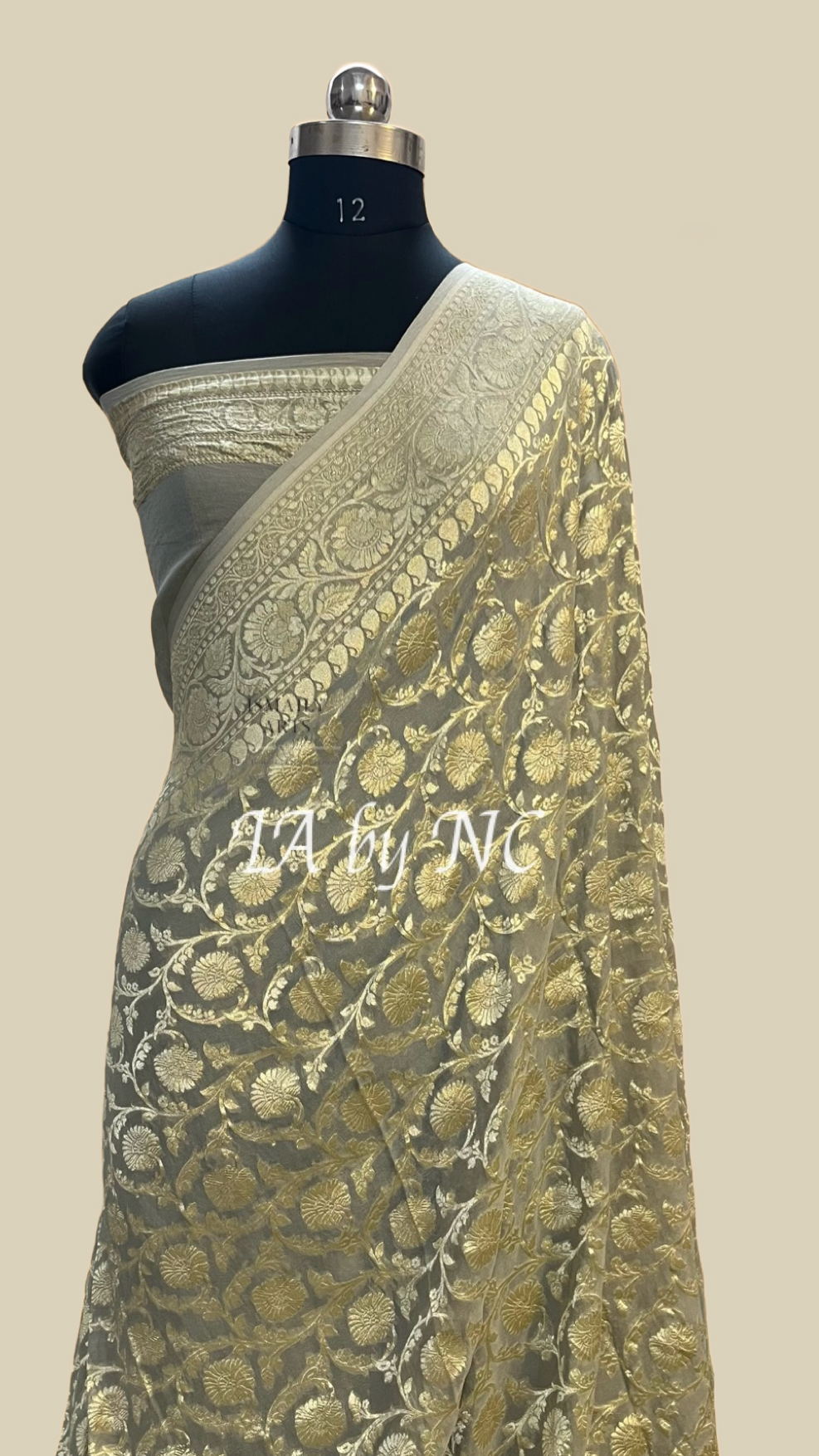 Stone Banarasi Pure Khaddi Georgette Saree