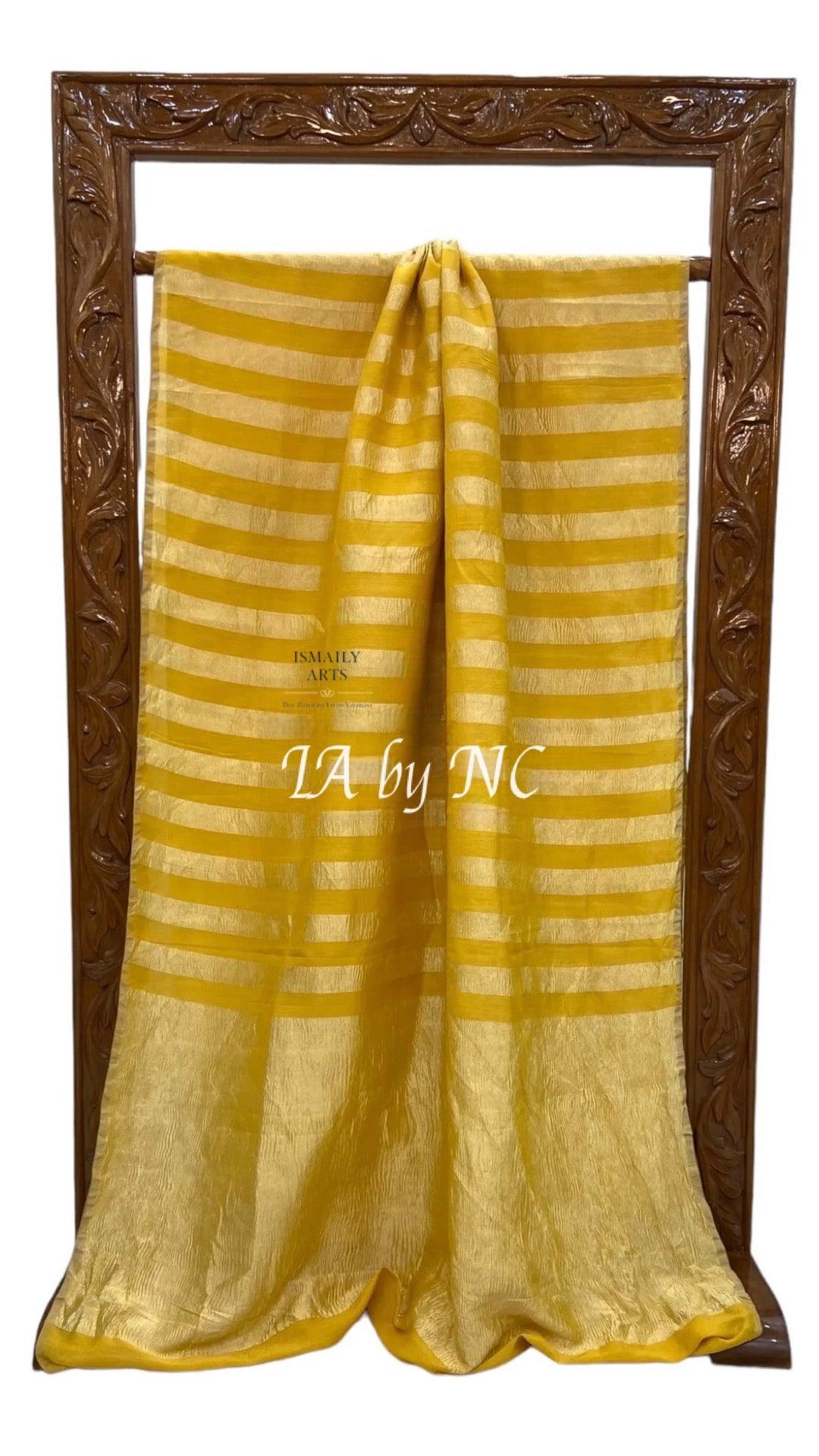 Goldenrod Banarasi Pure Munga Silk Saree