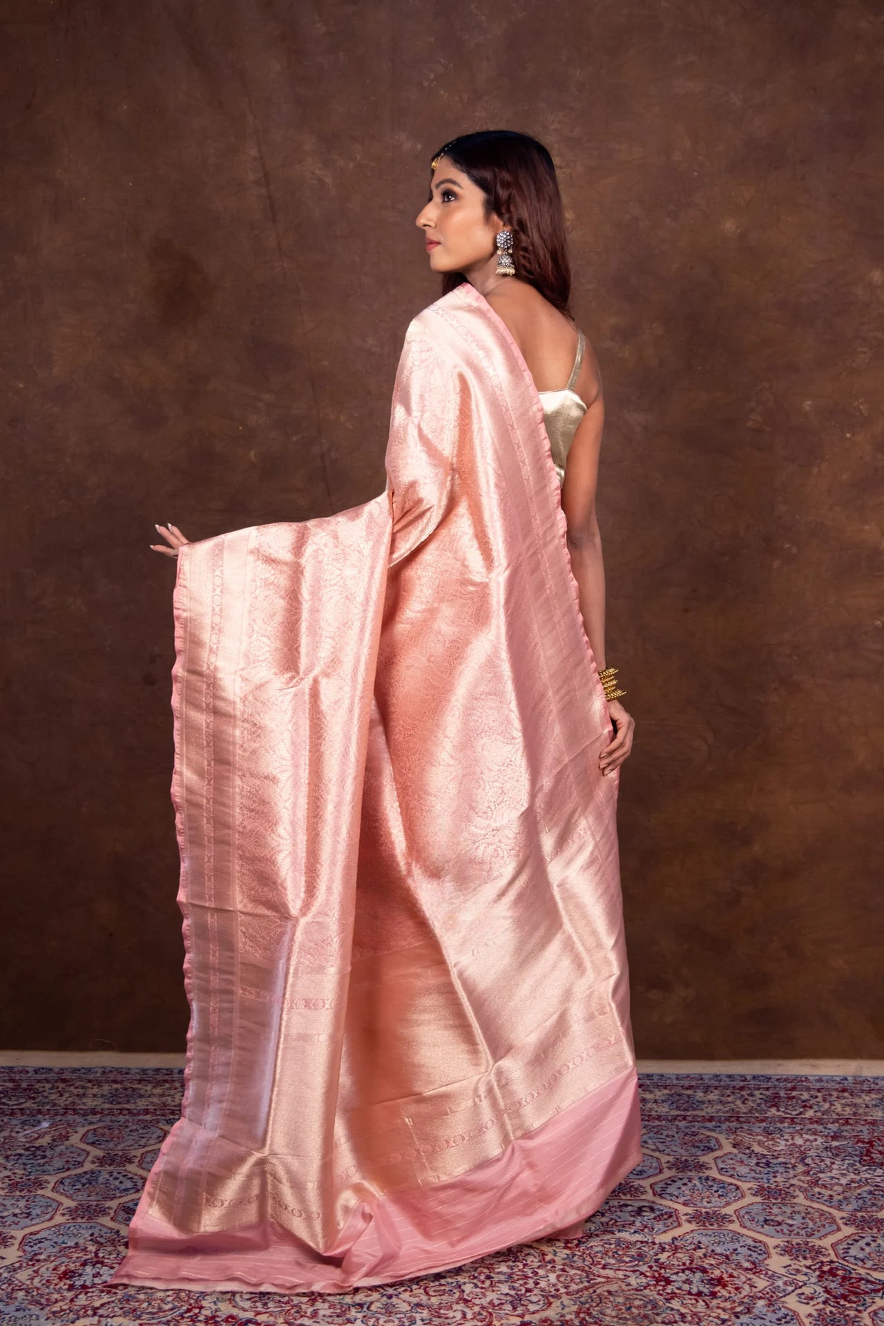 Flamingo Banarasi Pure Katan Silk Brocade Saree