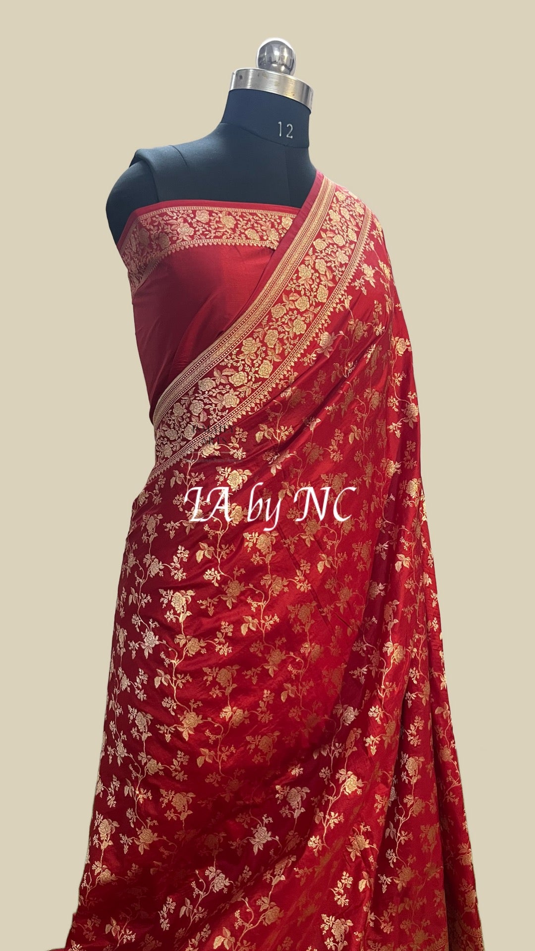 Carmine Banarasi Pure Katan Silk Pattu Saree