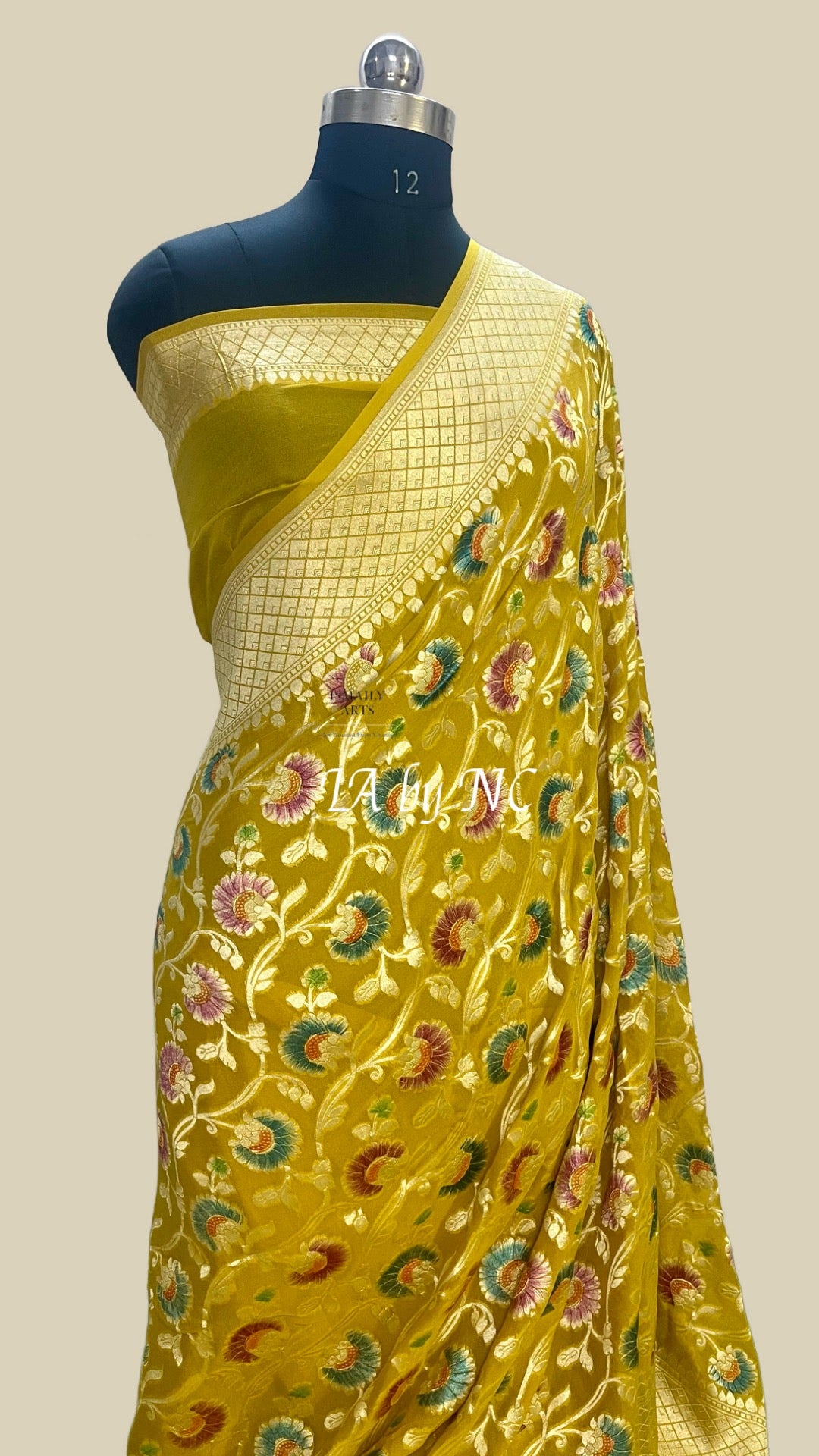 Trombone Banarasi Pure Khaddi Georgette Saree