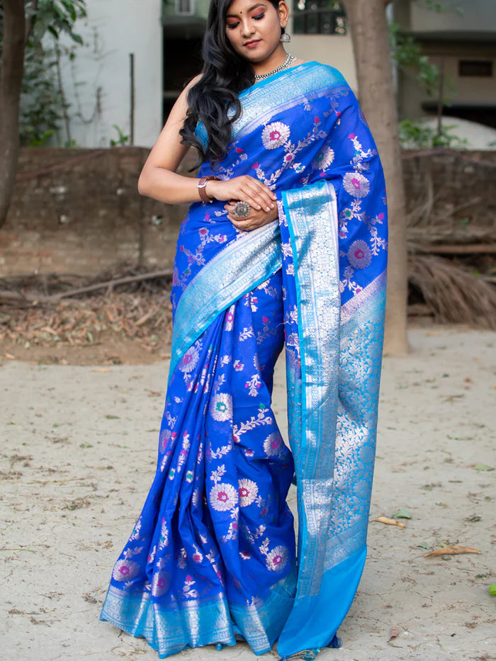 Banarasi Blend Khaddi Georgette Meena Saree