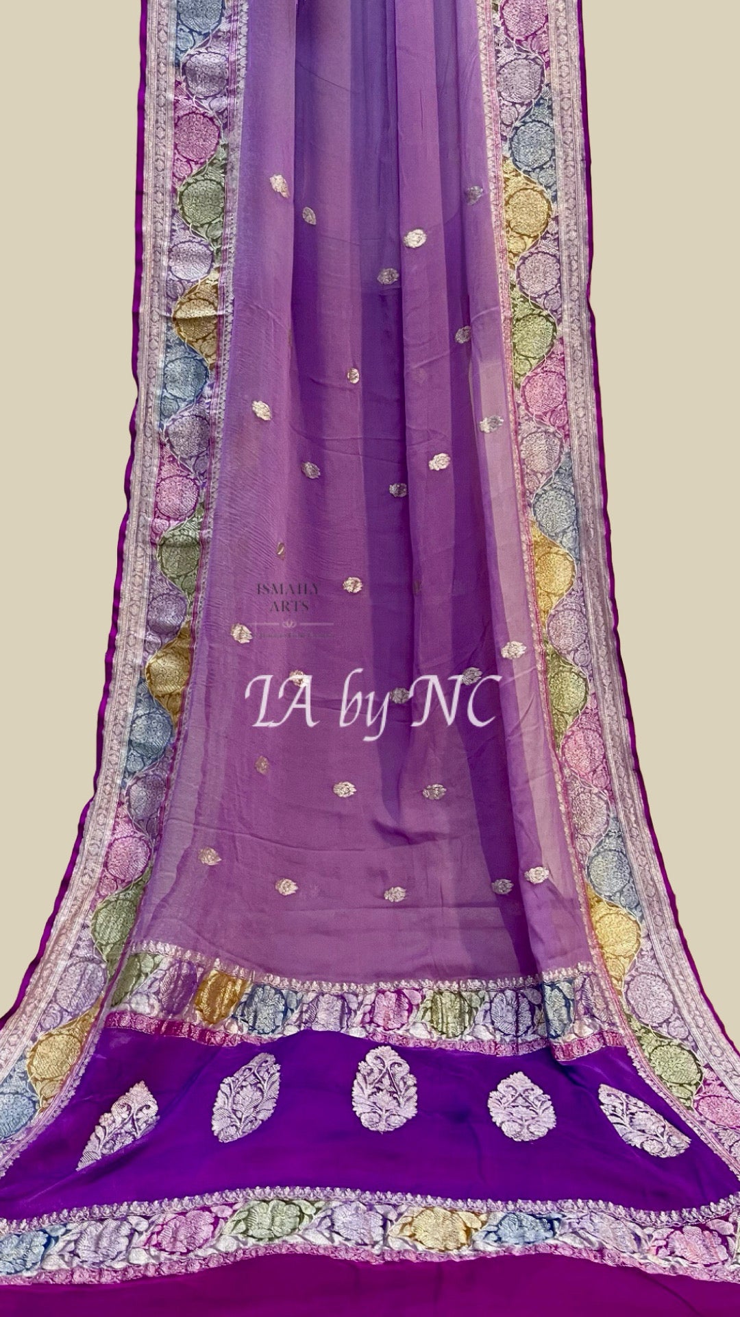 Plum Banarasi Pure Khaddi Georgette Kadwa Saree