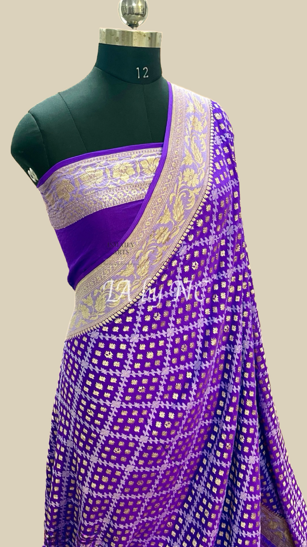 Grape Banarasi Pure Khaddi Georgette Saree