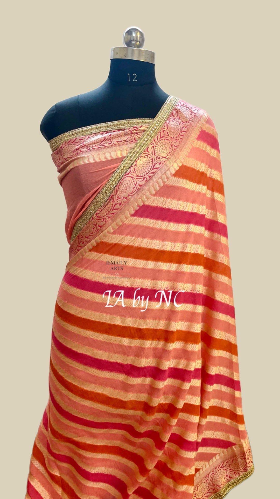 Brick Banarasi Pure Chiffon Georgette Saree