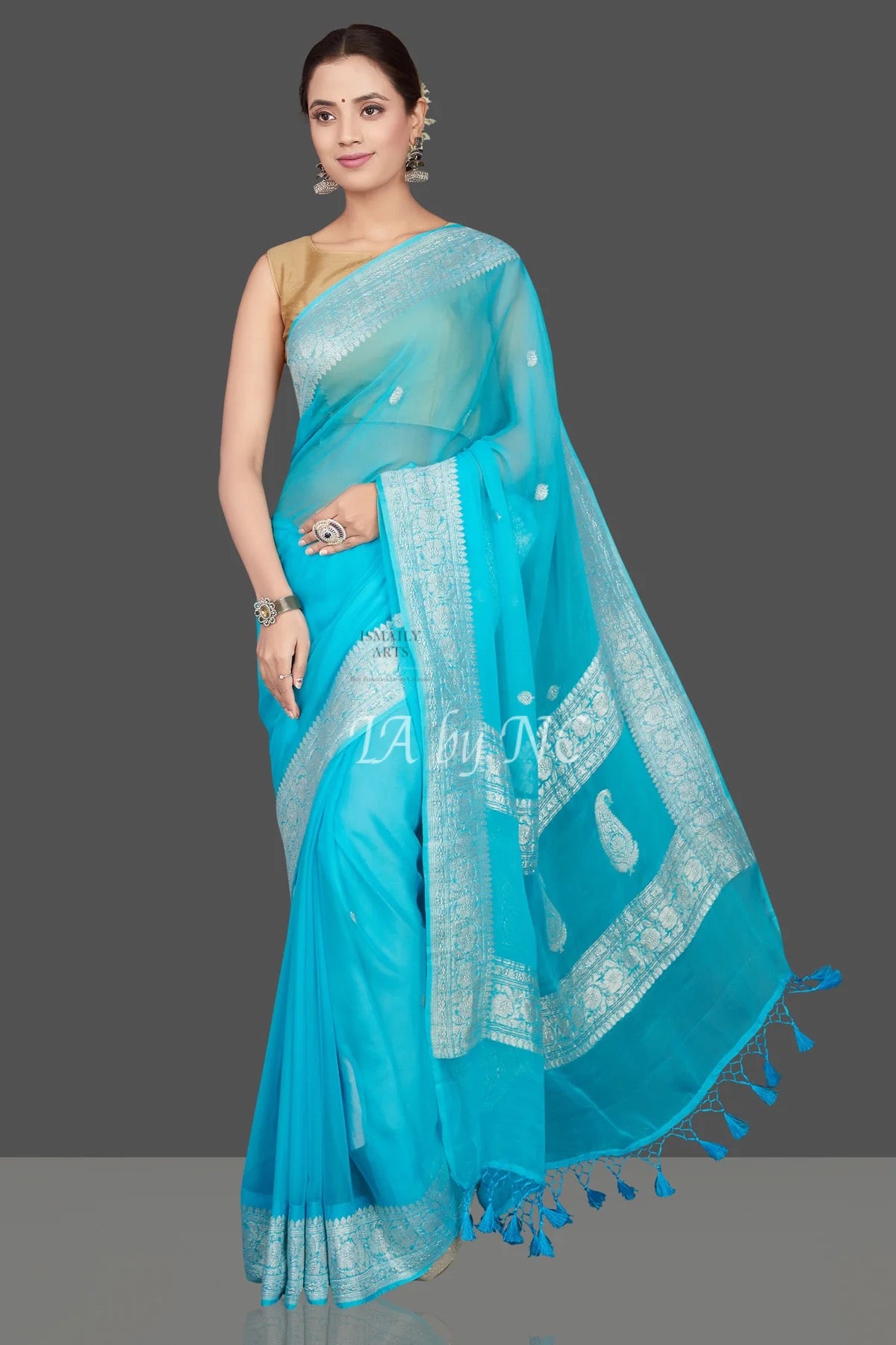 Baby Banarasi Pure Khaddi Georgette Kadwa Saree