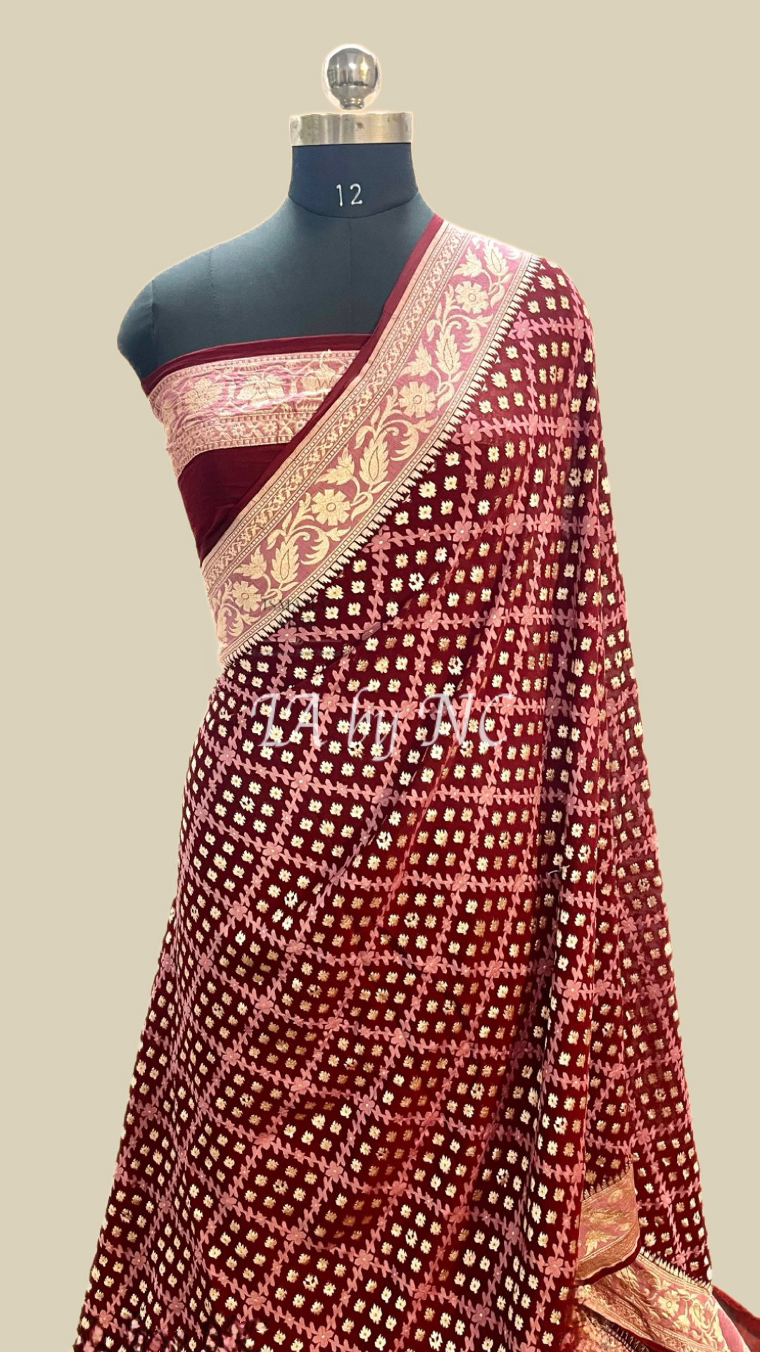 Maroon Banarasi Pure Khaddi Georgette Saree