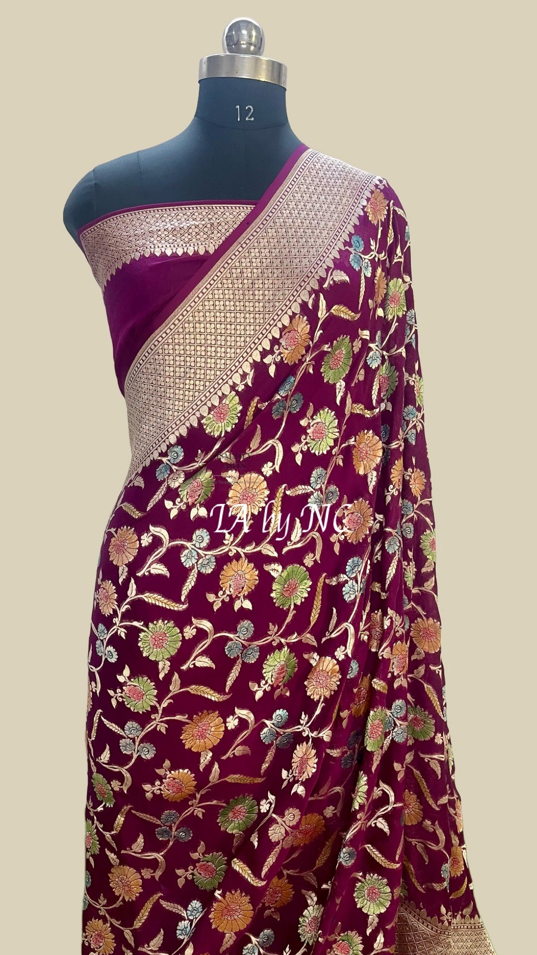 Byzantine Banarasi Pure Khaddi Georgette Saree