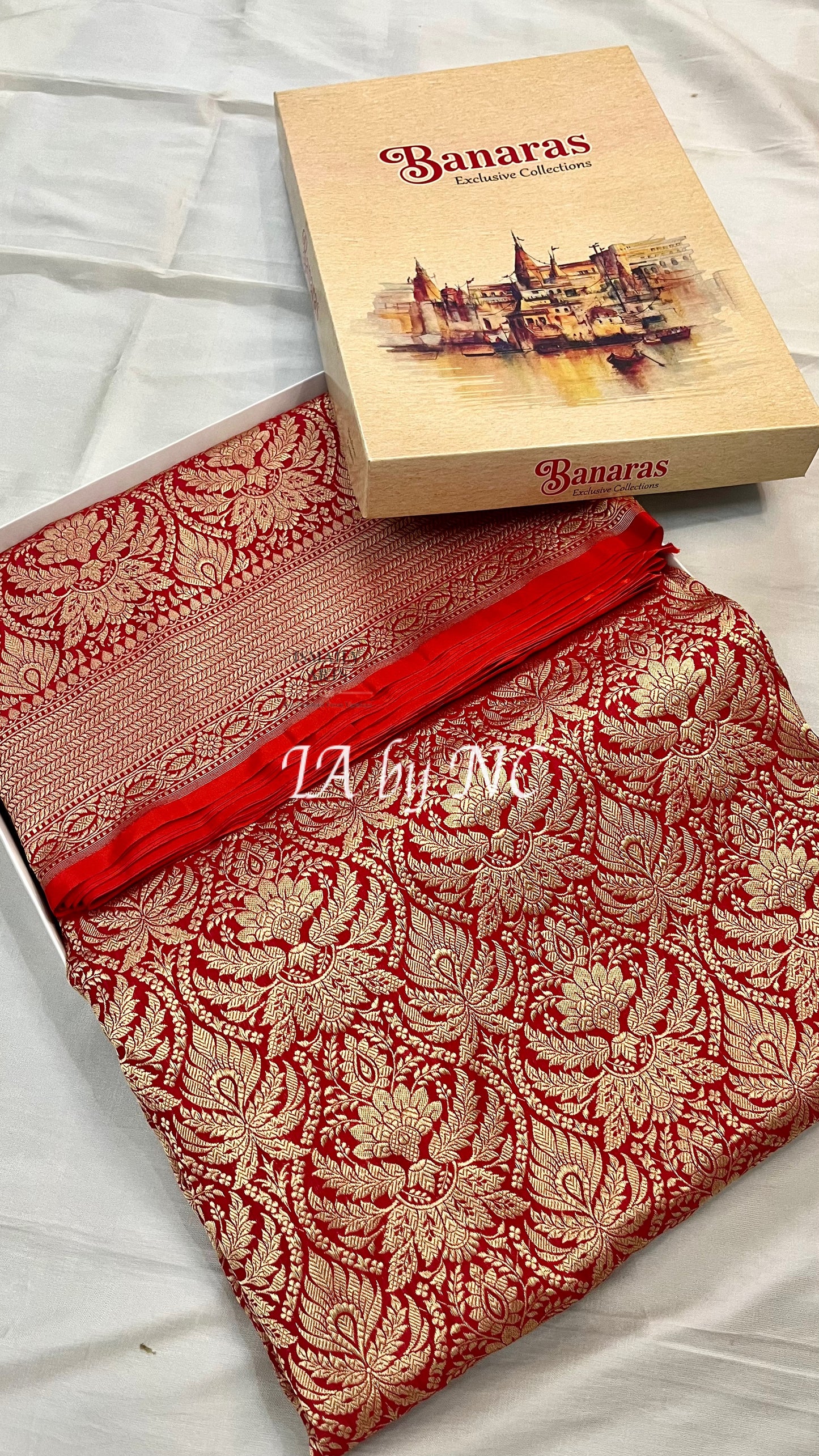 Crimson Banarasi Pure Katan Silk Brocade Saree