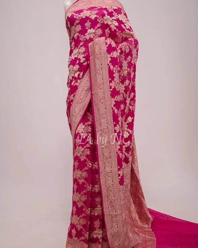Rani Banarasi Pure Khaddi Georgette Saree