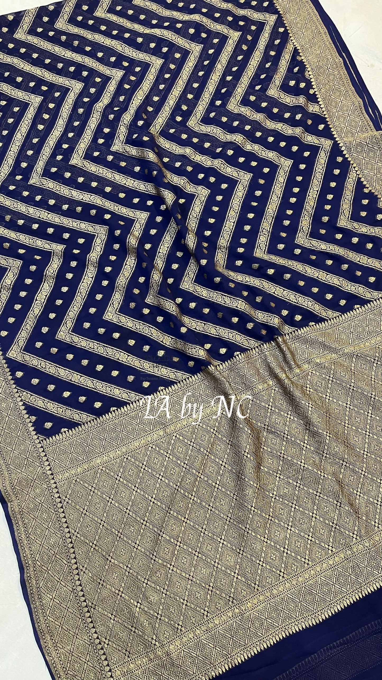 Space Banarasi Pure Khaddi Georgette Saree