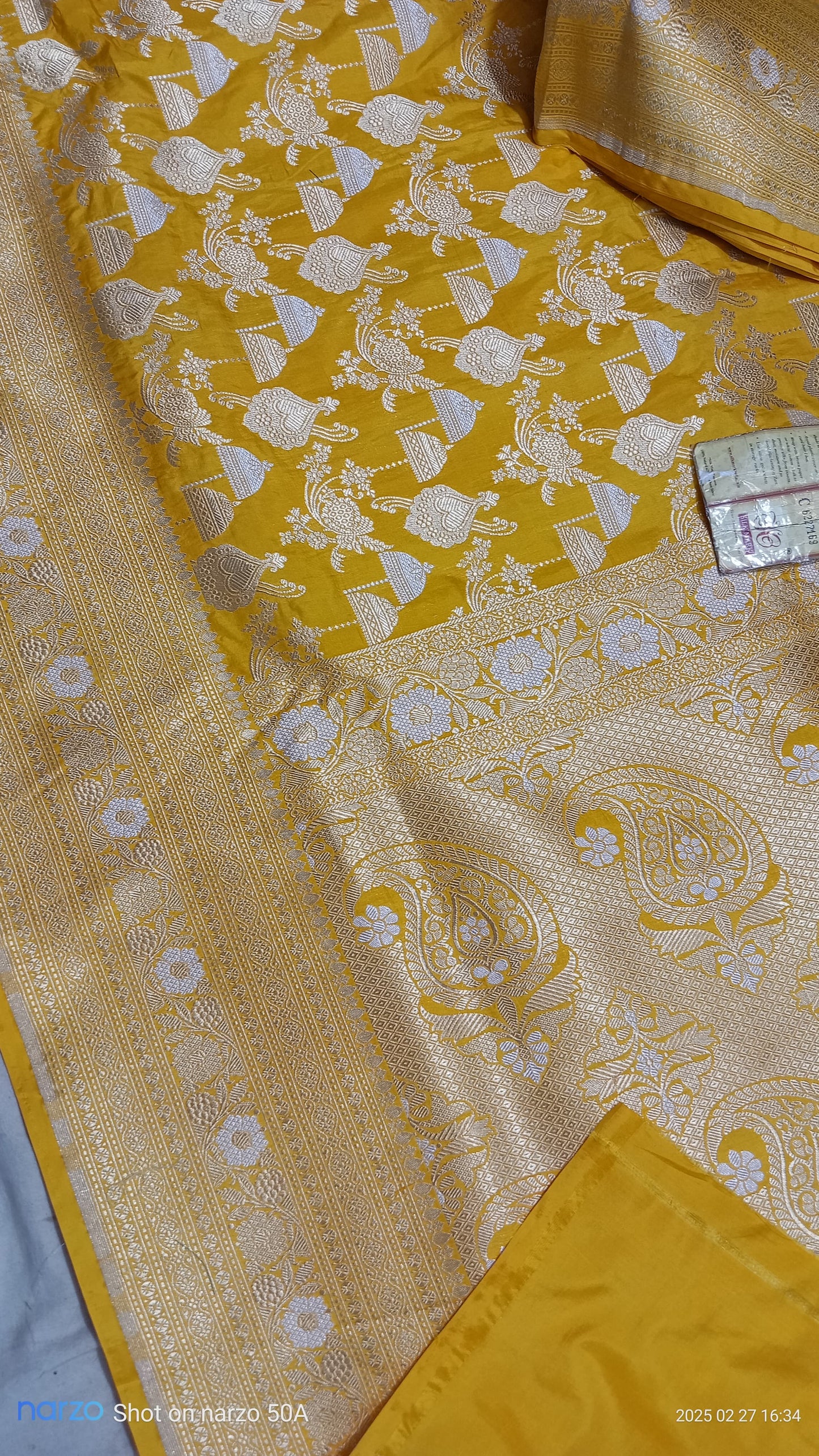Bumblebee Banarasi Pure Katan Silk Sona Rupa Saree
