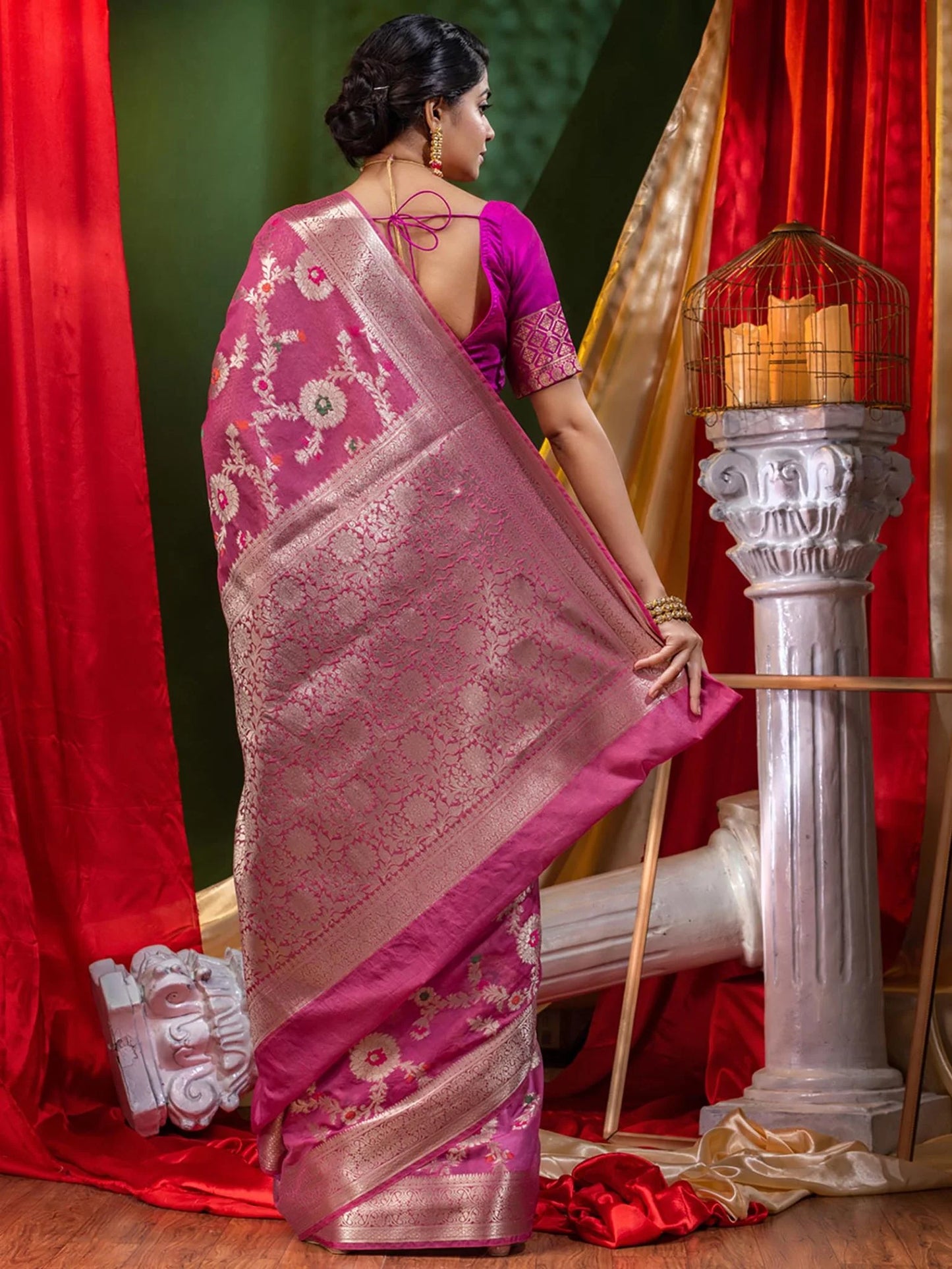 Banarasi Blend Khaddi Georgette Meena Saree