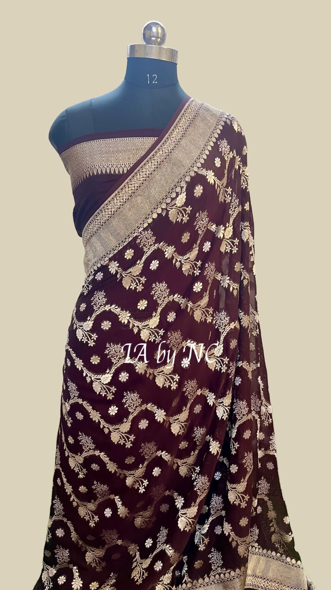 Hickory Banarasi Pure Khaddi Georgette Saree