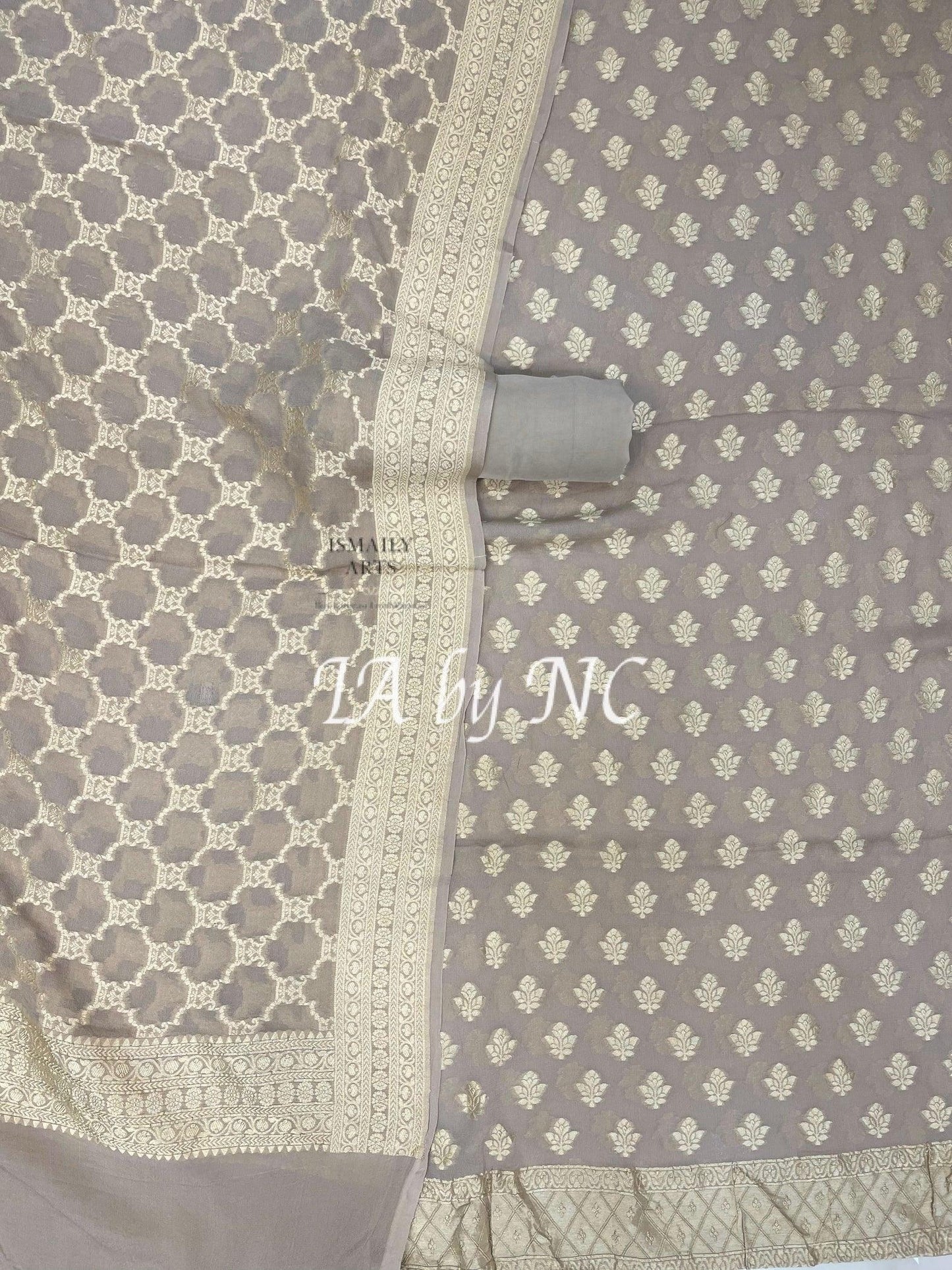 Mink Banarasi Pure Khaddi Georgette Dress Materials