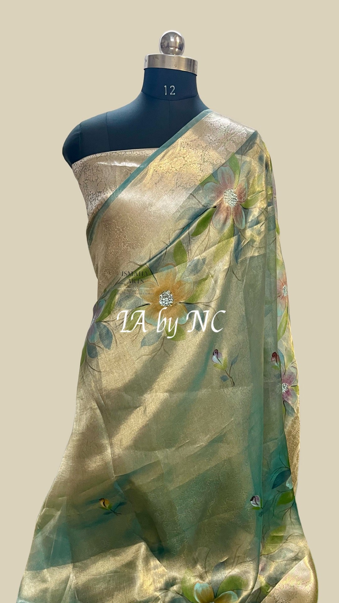 Turquoise Banarasi Pure Tissue Silk Saree