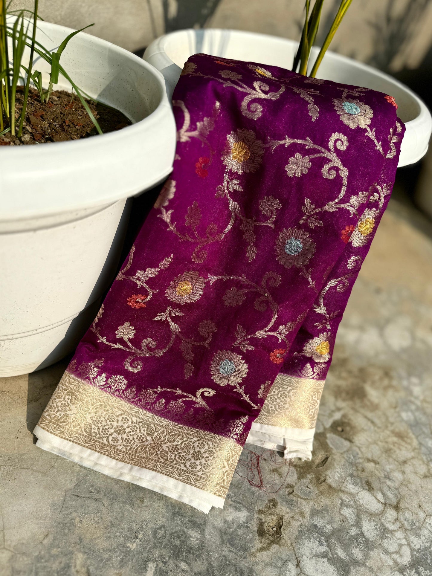 Banarasi Blend Khaddi Georgette Meena Saree