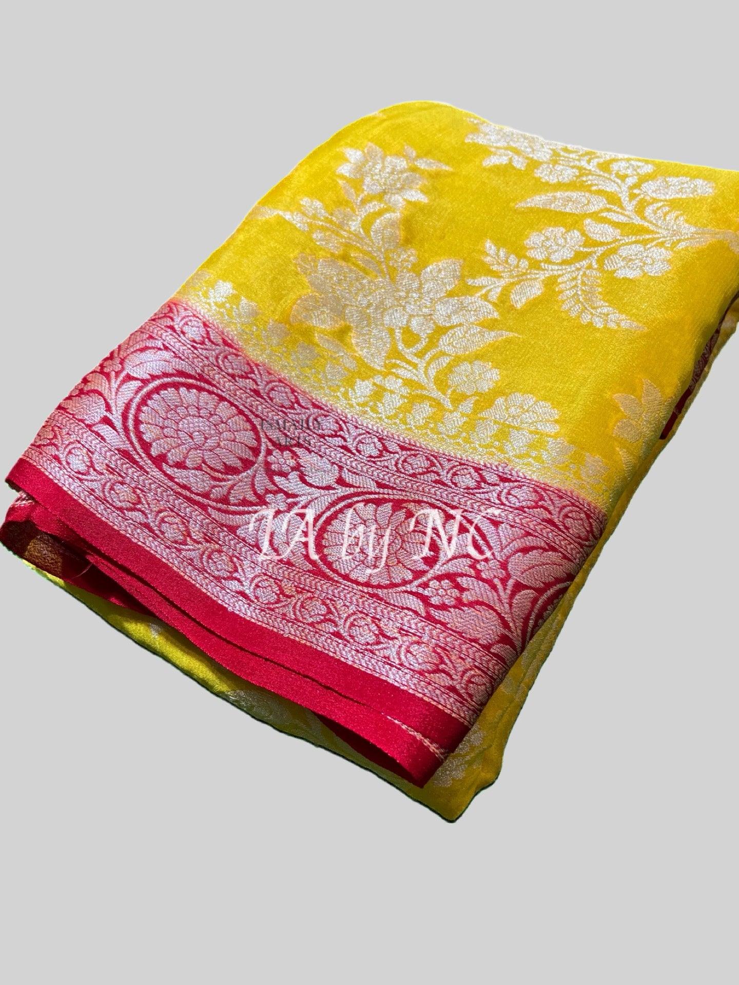 Tuscany Banarasi Pure Chiffon Georgette Saree