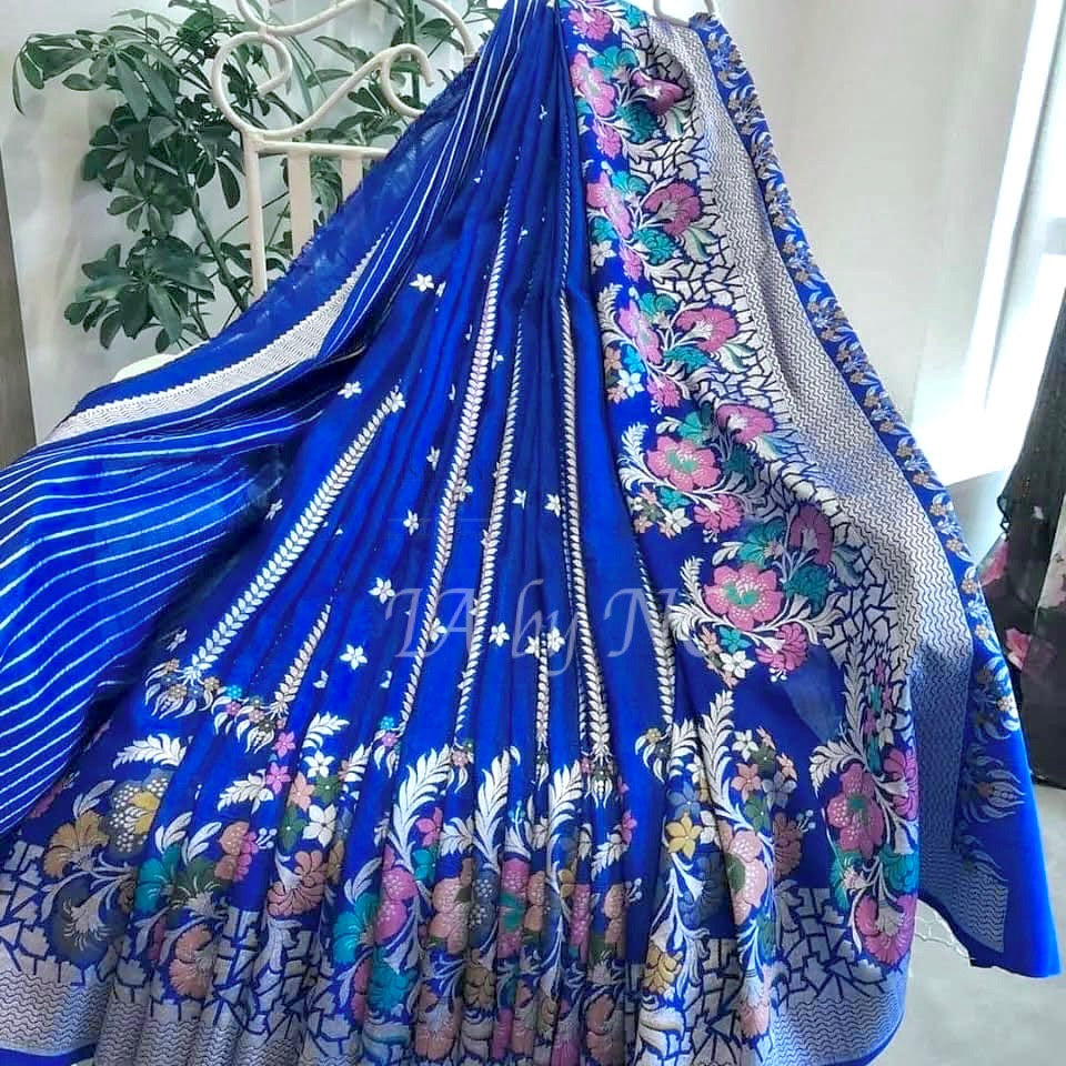Royal Banarasi Pure Khaddi Tussar Georgette Paithani Saree